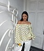 Of Shoulder Dotted Blouse Yellow