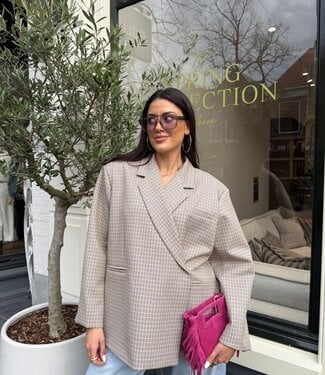 Ambika Oversized Blazer Yellow Plaid