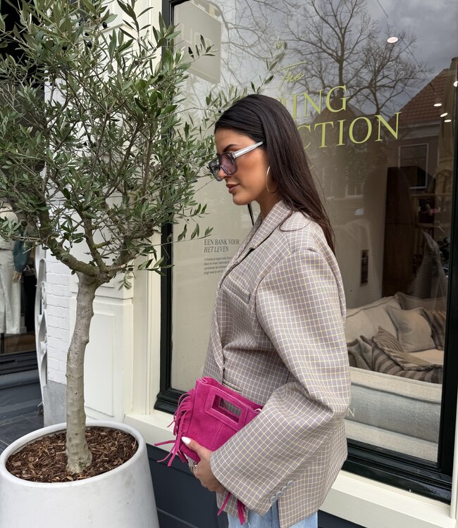 Ambika Oversized Blazer Yellow Plaid