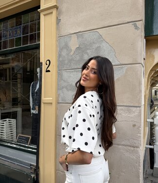 The Elin Top Dotted White