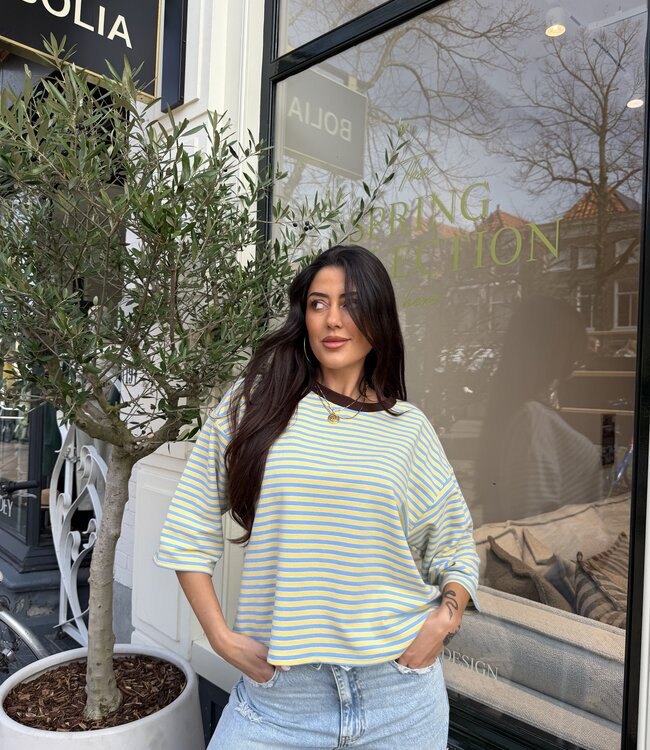 T- Shirt Striped Alara Blue Yellow