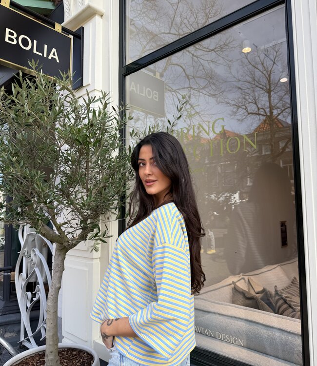 T- Shirt Striped Alara Blue Yellow