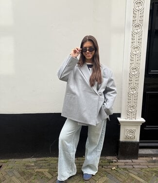 Ambika Oversized Blazer Grey Stripe