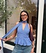 The Amelia Halter Top Check Blue