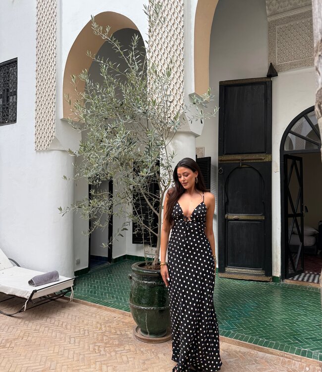 The Dotted Maxi Dress Black