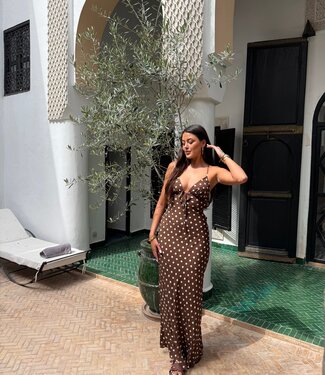 The Dotted Maxi Dress Brown