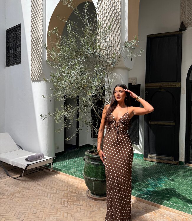 The Dotted Maxi Dress Brown