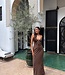 The Dotted Maxi Dress Brown