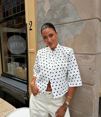 The Audrey Dotted Blazer Top