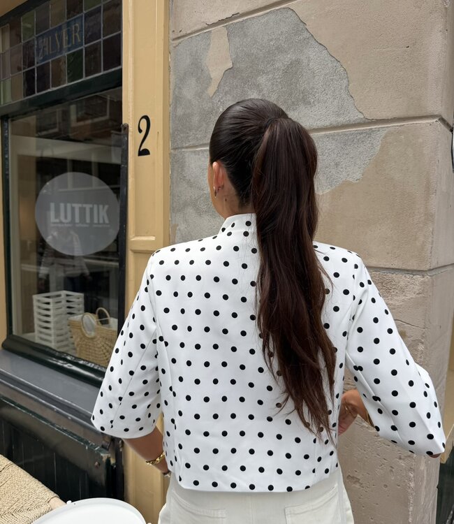 The Audrey Dotted Blazer Top