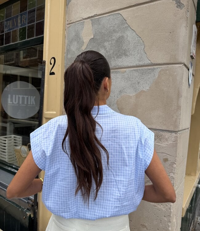 The Check Blouse Light Blue