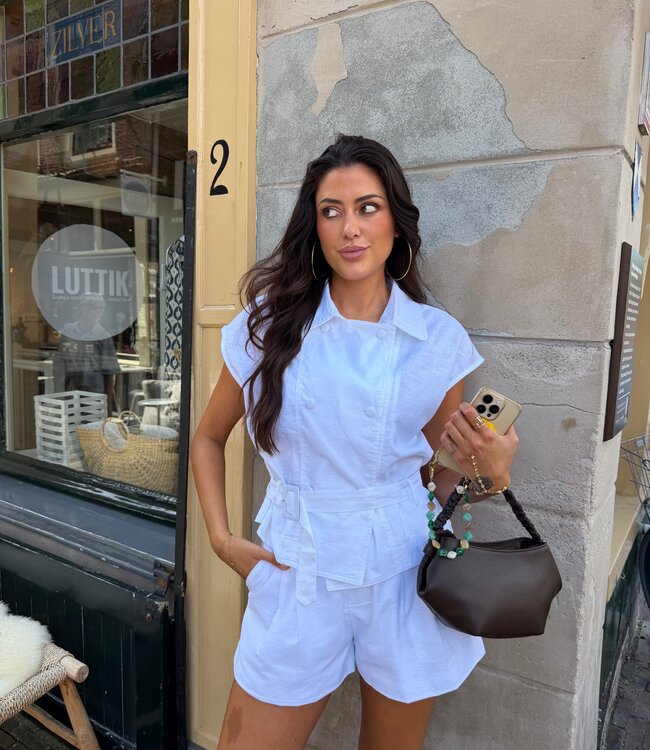 The Wide Gilet White