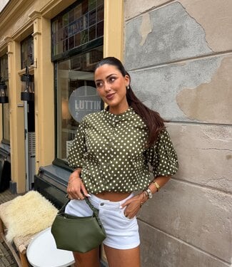 The Dotted Emma Blouse Green