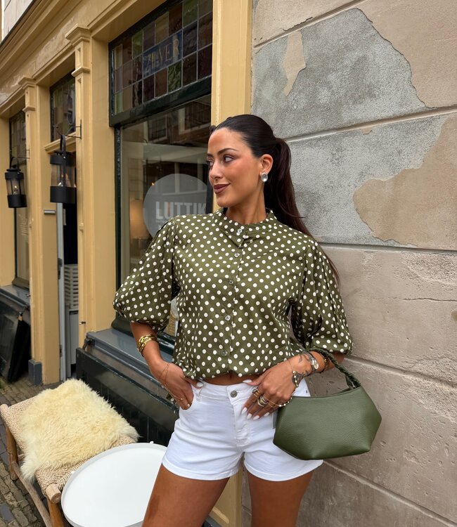 The Dotted Emma Blouse Green