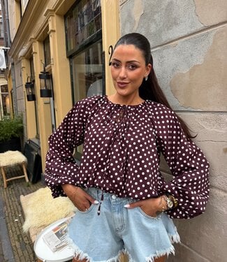 Isola Blouse Dot Bordeaux