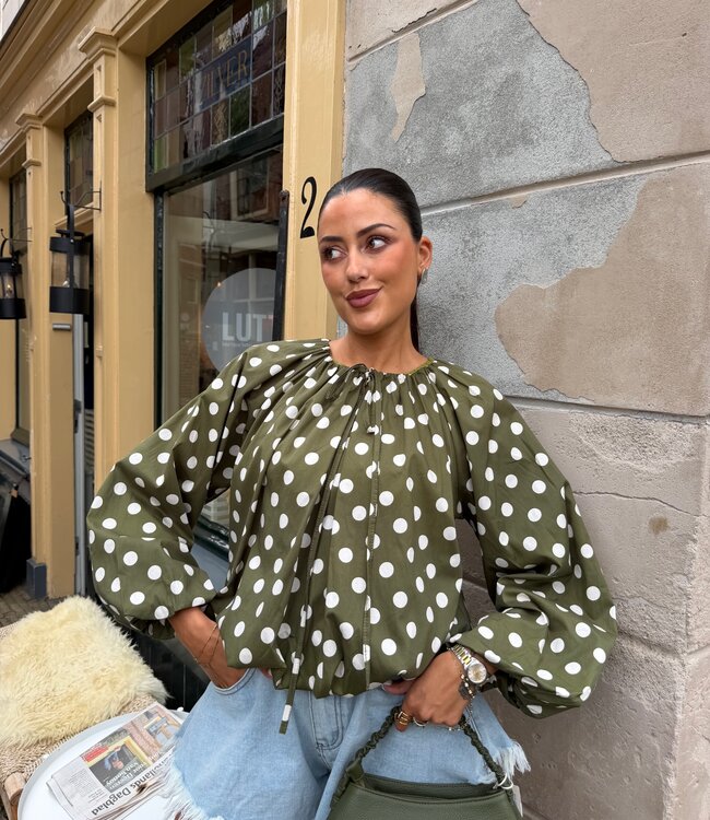 Isola Blouse Dot Green