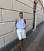 The Striped Light Blue Balloon Top