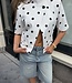 The Dotted Cropped Blazer White