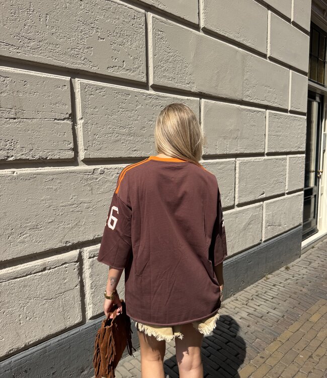 The Baseball Shirt Orange Brown