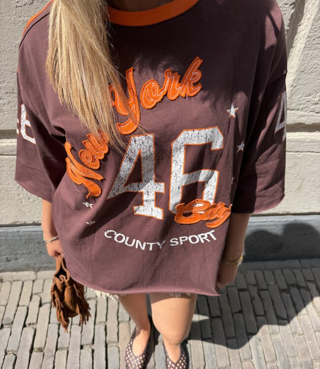 The Baseball Shirt Orange Brown