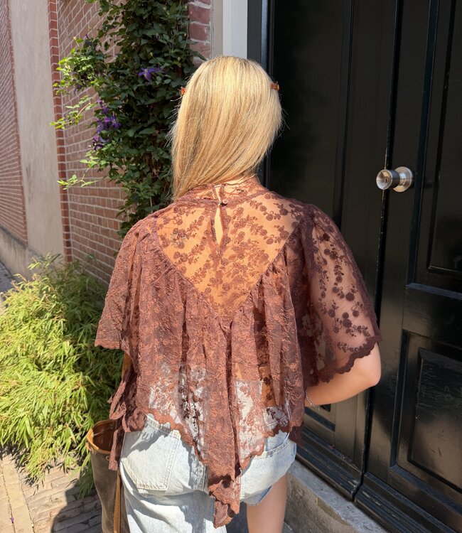The Raven Lace Top Brown