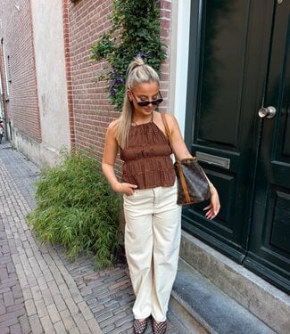 The Lola Open Back Top Brown