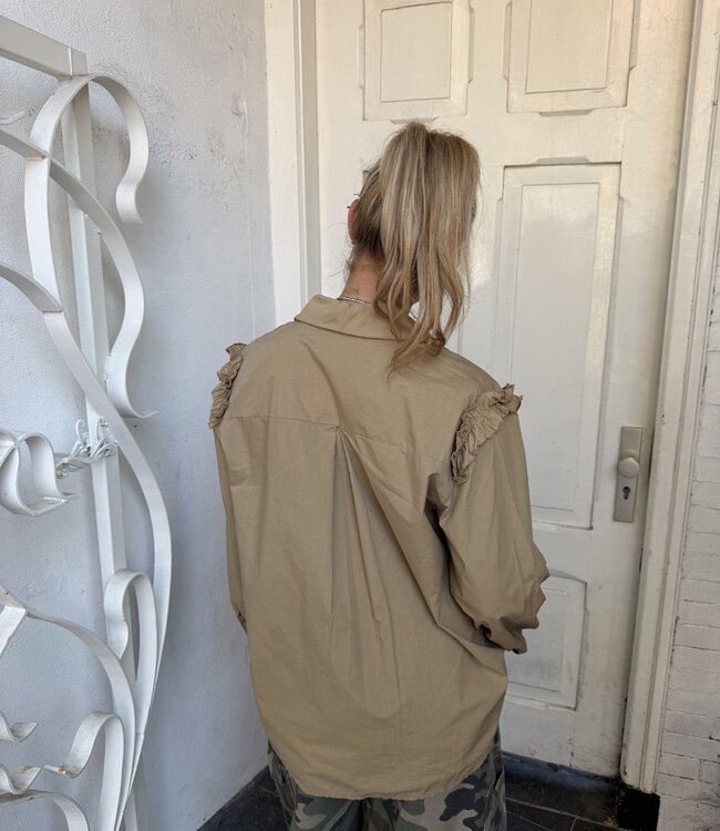 The Ambika Ruffle Blouse Camel
