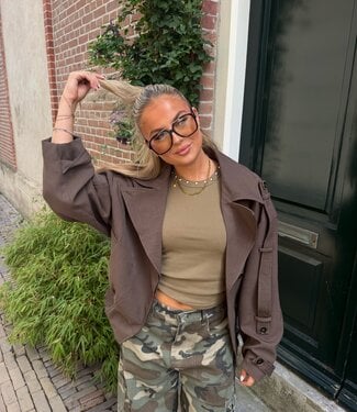 The Short Trench Jacket Brown