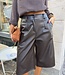 The Brown Fake Leather Jort