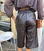 The Brown Fake Leather Jort
