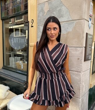 The Striped Playsuit Brown Black