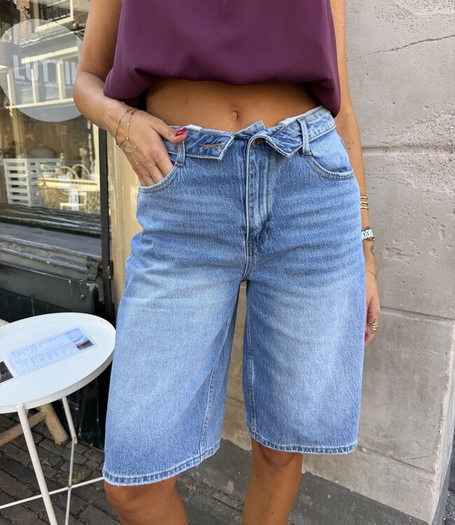 The Wide Dark  Denim Jort