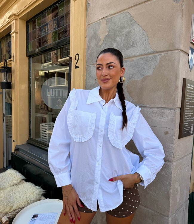 The Ambika Ruffle Blouse White