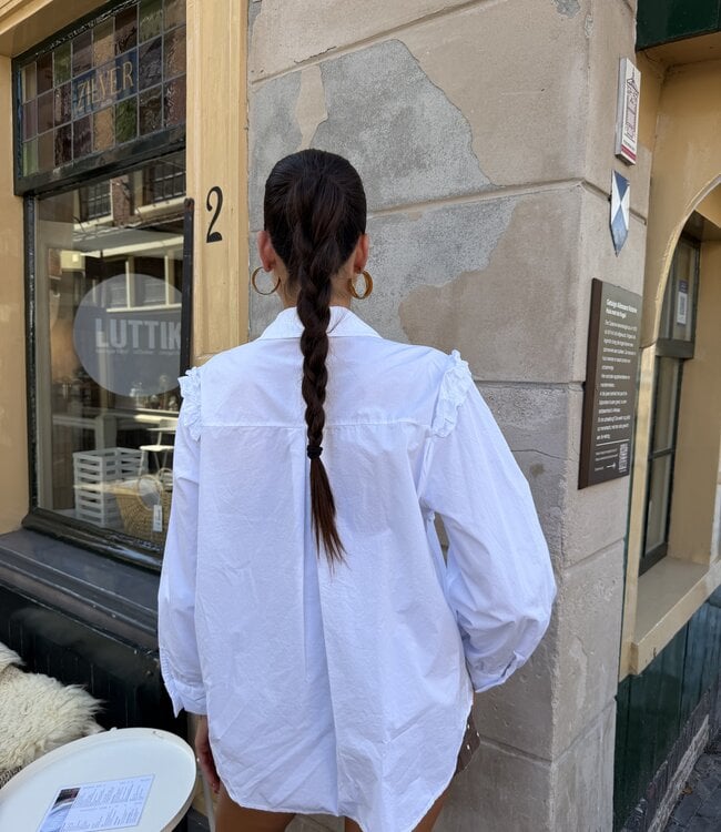 The Ambika Ruffle Blouse White
