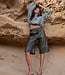The Duna Fake Leather Jort Khaki