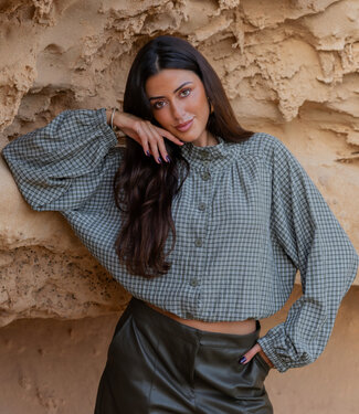 The Comte Check Blouse Khaki