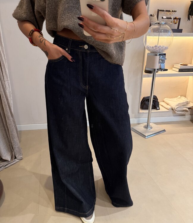 The Dark Denim Wide Leg Jeans