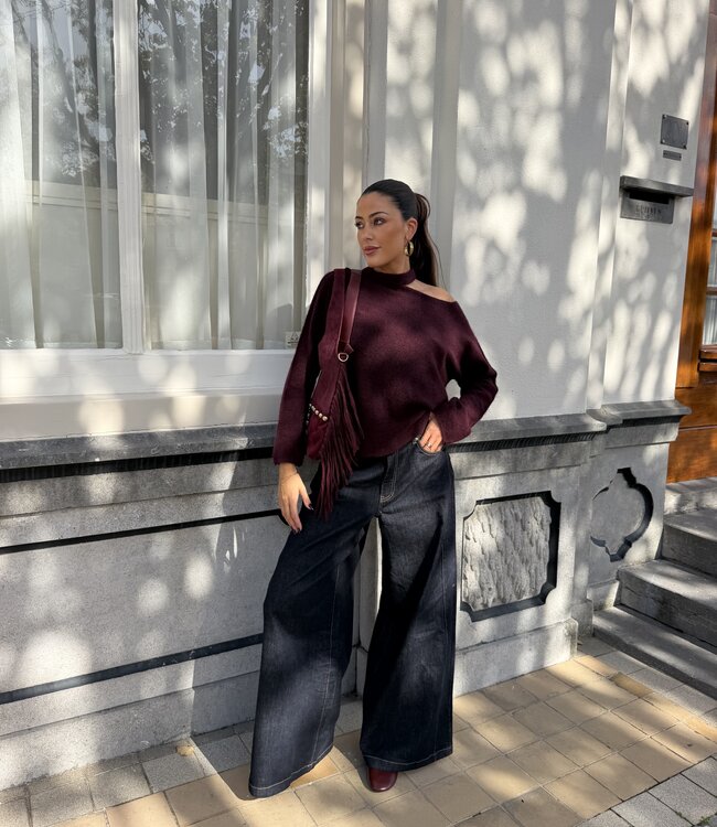 The Mae Knit Dark Bordeaux