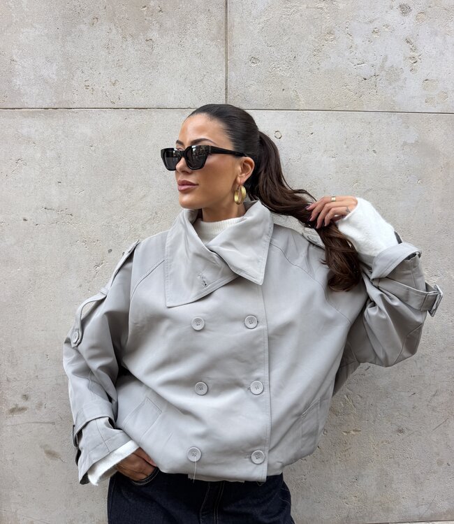 The Meadow Trench Jacket Light Grey