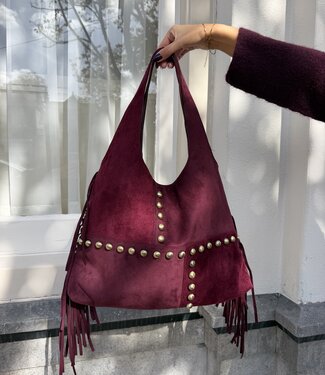 The Fringe Boho Bag Big Burgundy