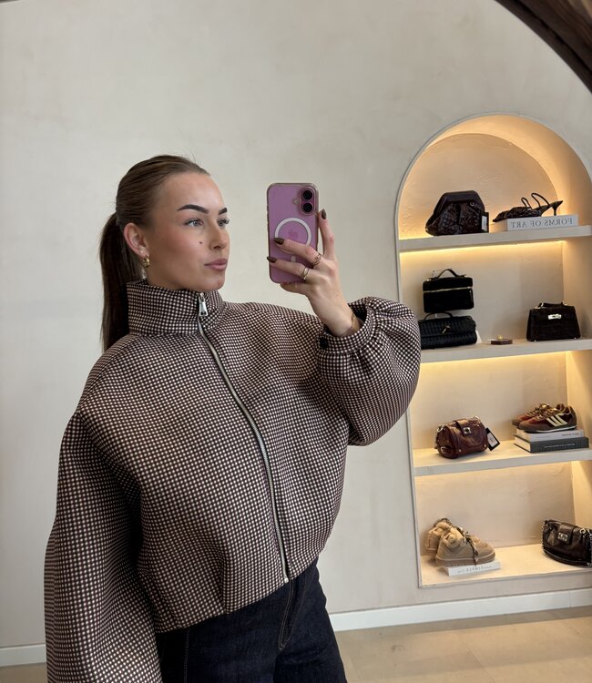 The Marlow Scuba Check Jacket Bordeaux