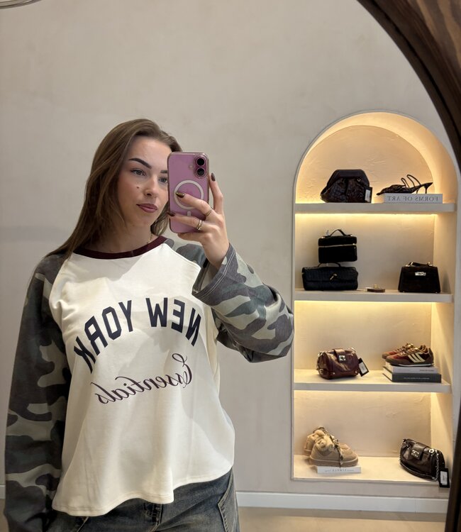 New York Camo Longsleeve Bordeaux