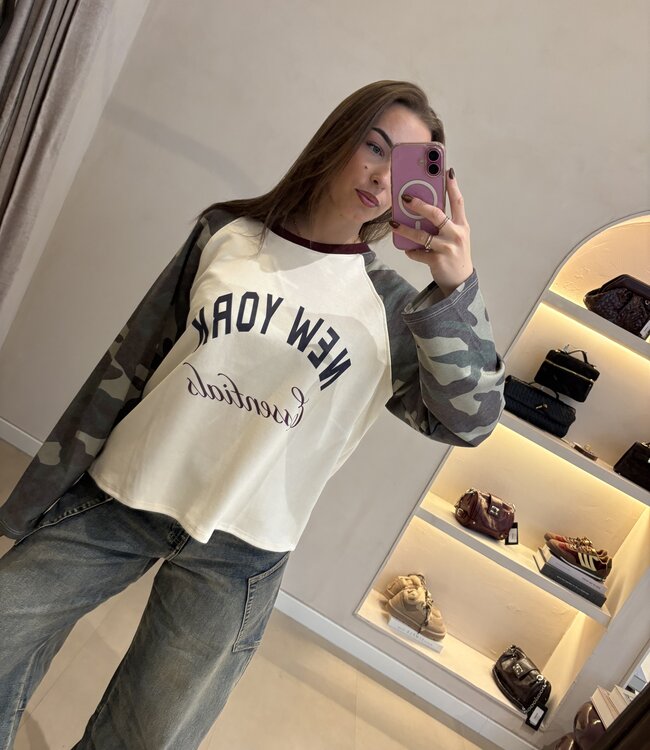 New York Camo Longsleeve Bordeaux
