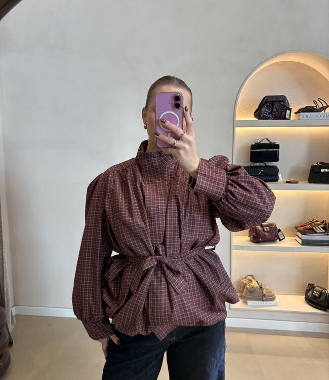 The Amelie Belted Jacket Bordeaux