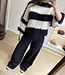 The Fluffy Knit Navy White Striped