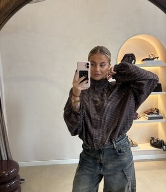 The Comte Check Blouse Brown