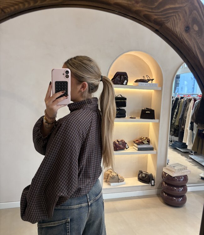 The Comte Check Blouse Brown