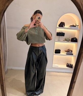The Noa Faux Leather Pants Black