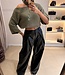 The Noa Faux Leather Pants Black