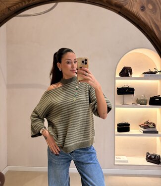 The Mae Knit Sage Stripe